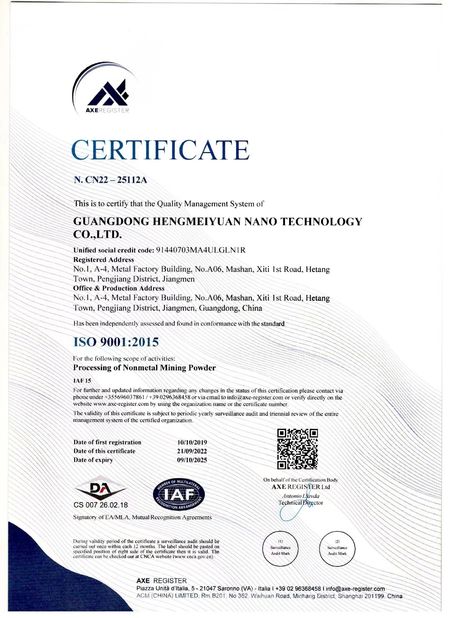China Guangdong XiMi New Material Technology Co., Ltd certificaten